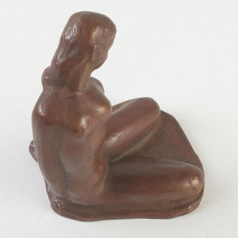 彫刻家 市之瀬廣太作 ブロンズ像 「波」 裸婦像 女性像 共箱 V