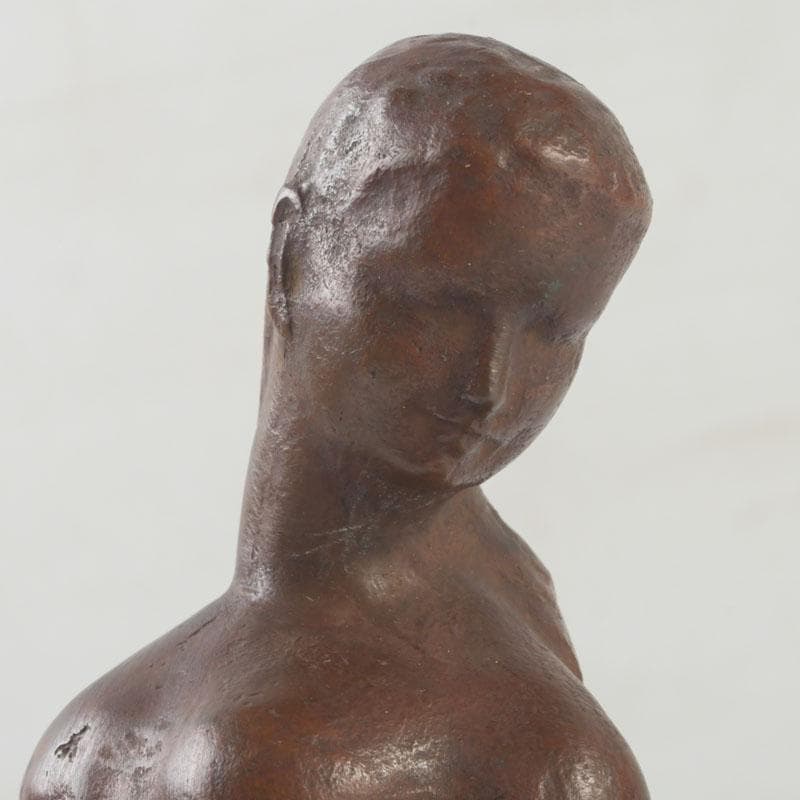 彫刻家 市之瀬廣太作 ブロンズ像 「波」 裸婦像 女性像 共箱 V