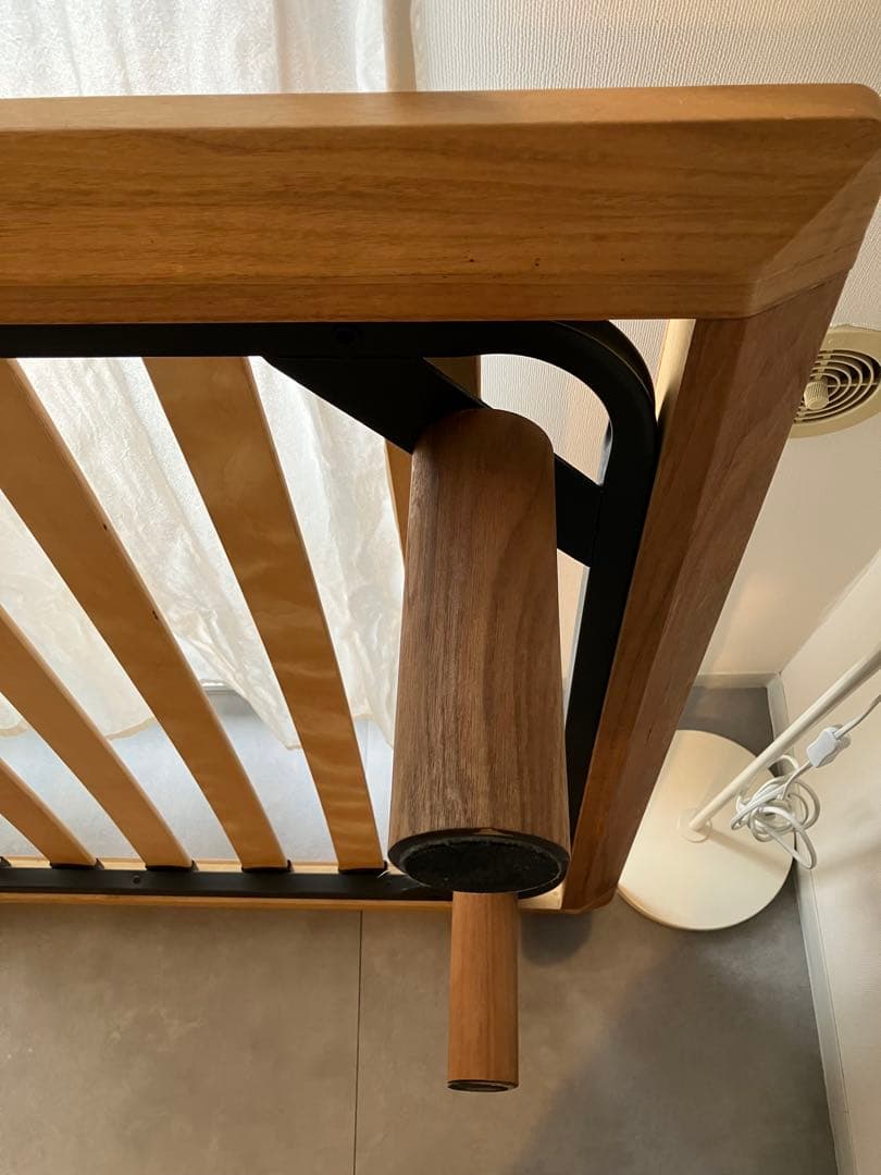 無印良品 脚付 ベッドフレーム シングル ウォールナット 横浜市内引取り可