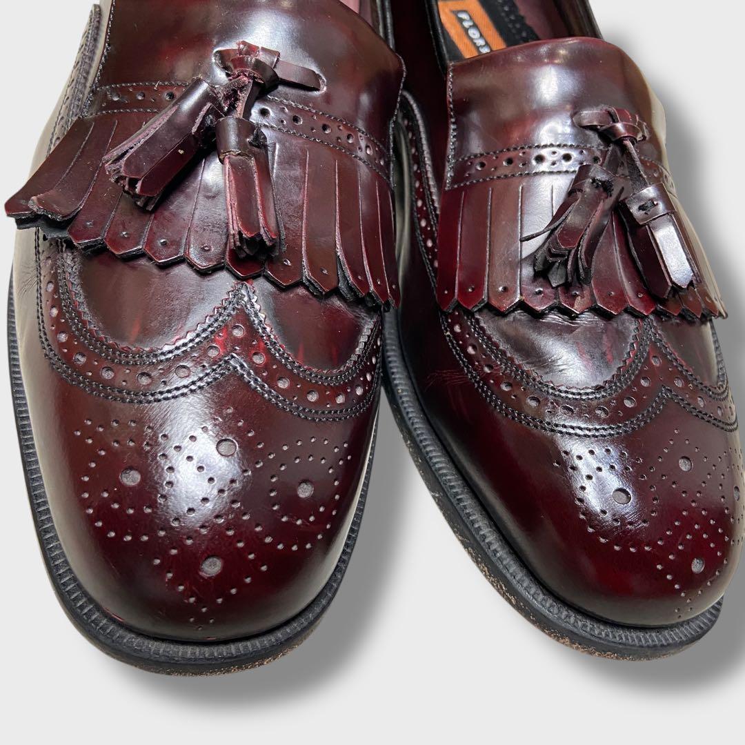 ☆FLORSHEIMフローシャイム☆フリンジタッセルローファー☆US9☆革靴☆