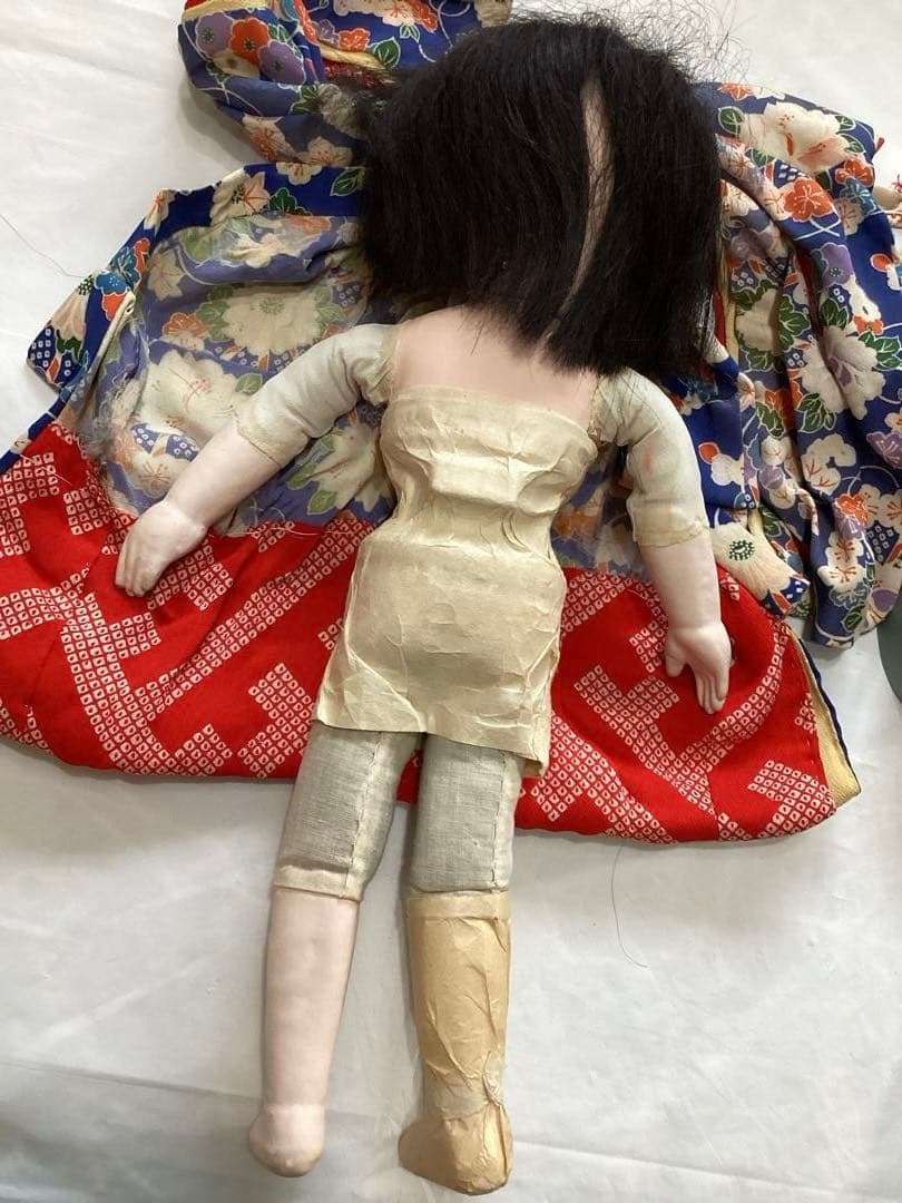 市松人形 人形師 伊藤直島作 昭和レトロ 抱き人形 吹子付き ガラス眼 人