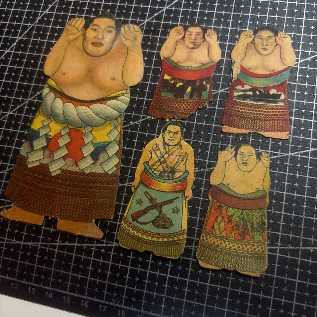 大相撲力 相撲人形 レア めんこ 面子 5枚セット