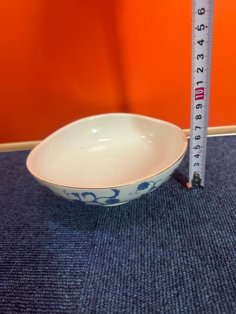 1699 深川製磁 花柄中鉢 8客 16cm 金彩