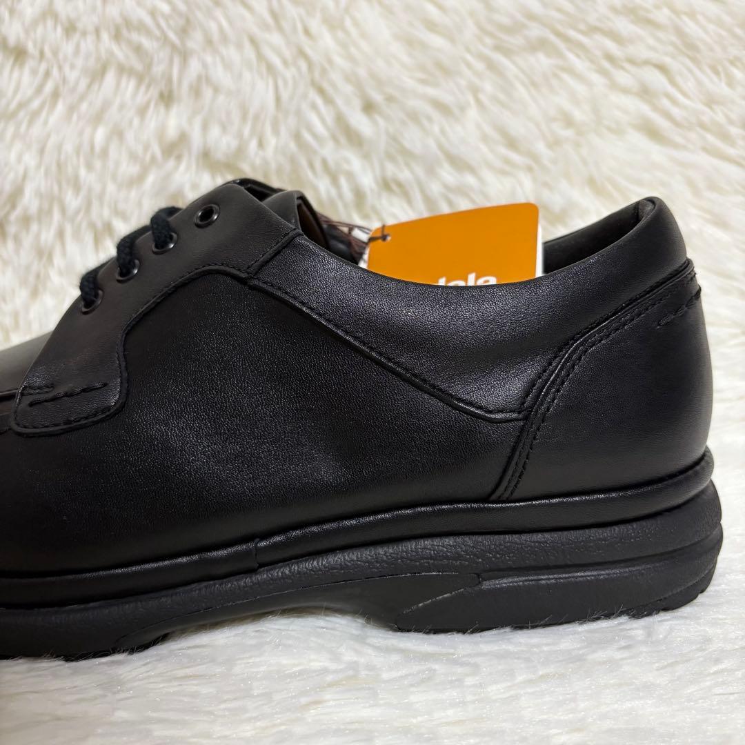 【タグ付】 アシックス Pedala レザースニーカー ブラック 24.5 4E