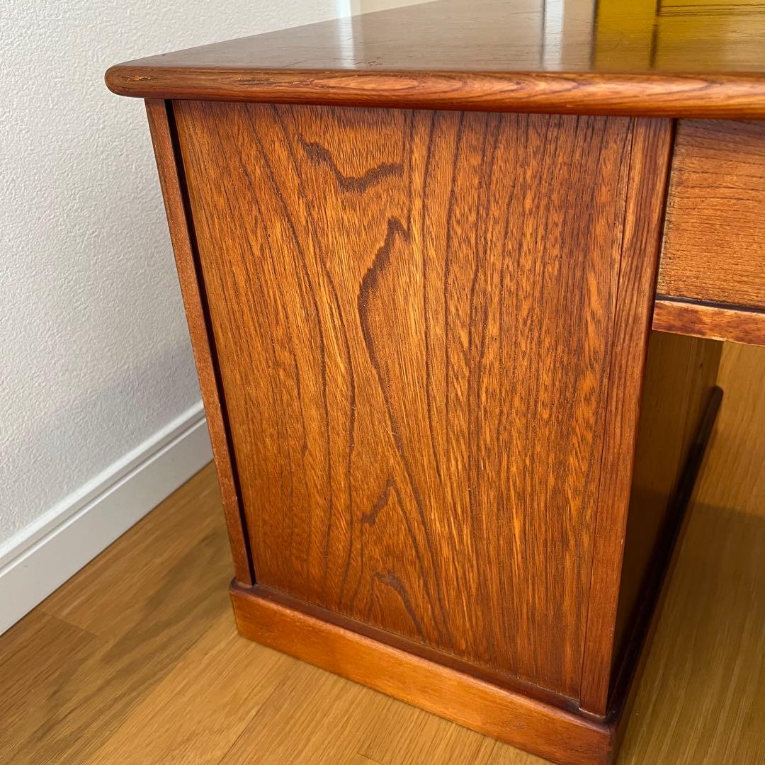 karimoku】文机 ライティングデスク レトロ 書斎机 収納付き 木製 文机