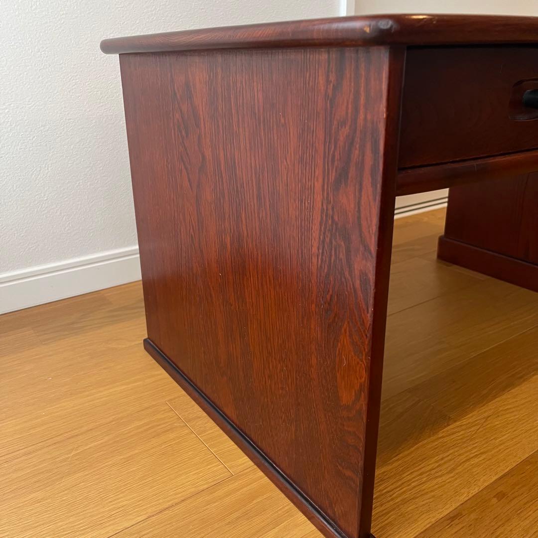 karimoku】文机 ライティングデスク レトロ 書斎机 収納付き 木製 文机