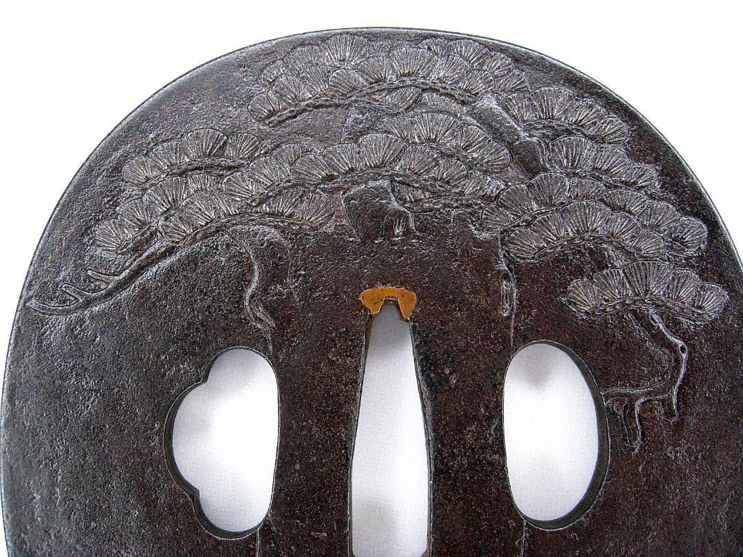 #在銘 #周防山口住 #末吉吾助 #松に馬 #時代 #金工 #日本刀 #刀装具