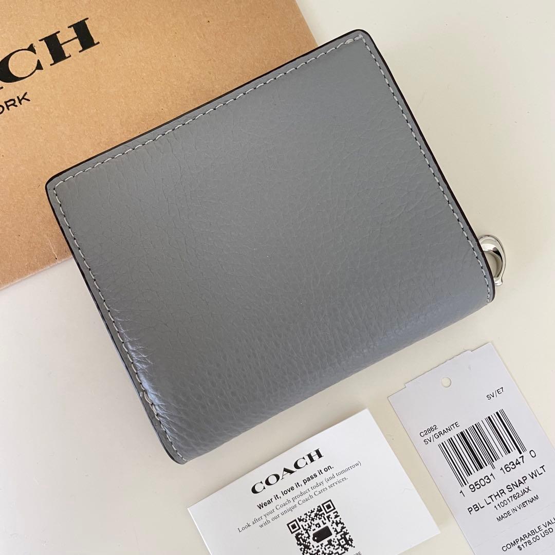 COACH コーチ 折り財布 グレー 二つ折り財布 - メルカリ