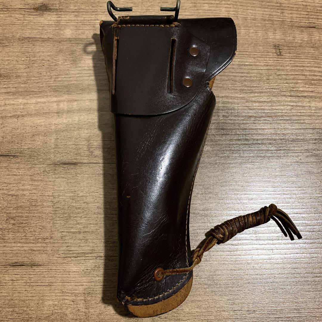 1980年代 国際産業 コクサイ 米軍 US刻印 本革 レザーホルスター 茶