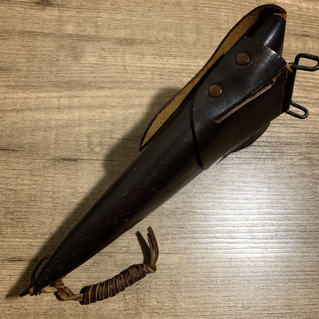 1980年代 国際産業 コクサイ 米軍 US刻印 本革 レザーホルスター 茶