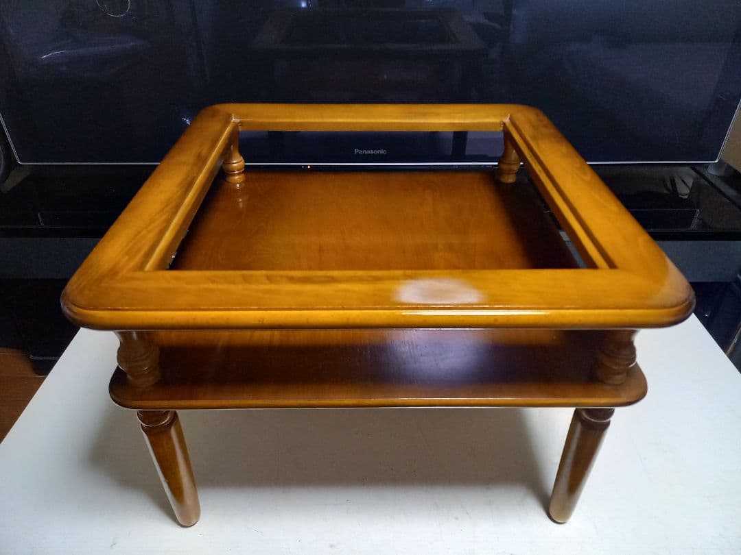 ぴぴ 様売約済 コロニアル ディスプレイ ガラス ウッド サイドテーブル