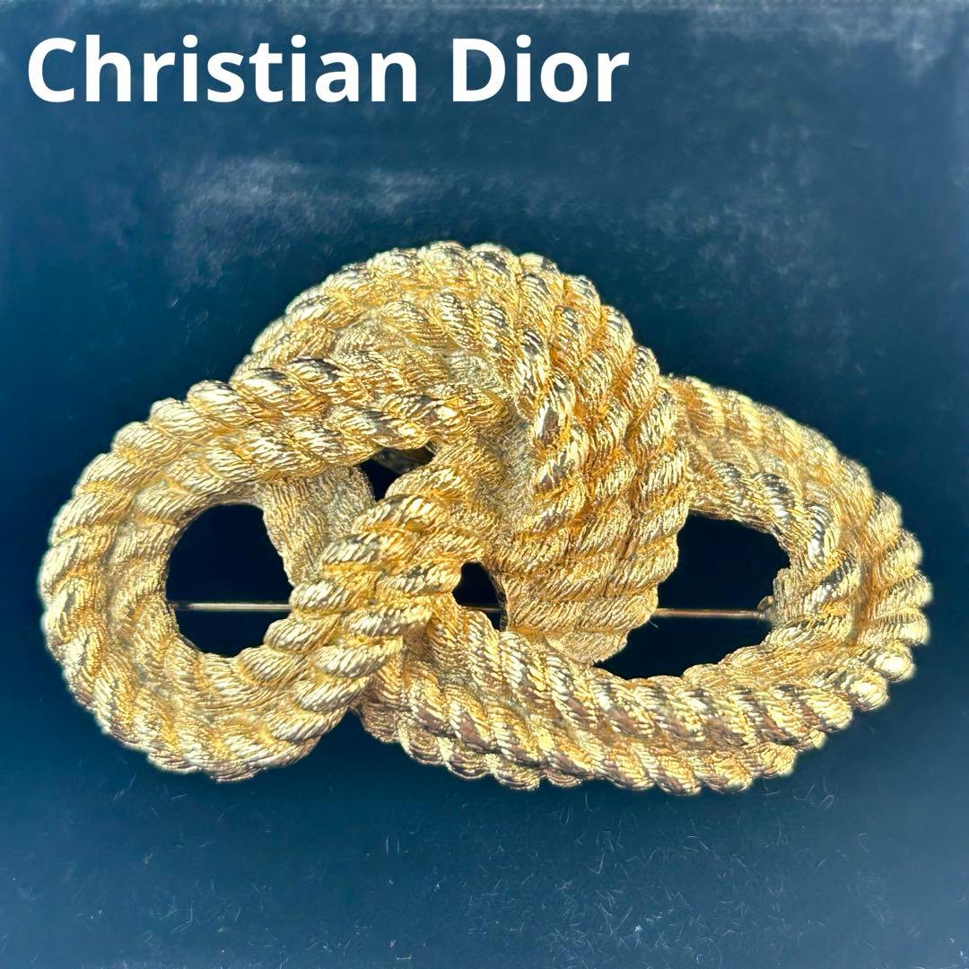 クリスチャンディオール Christian Dior ブローチ ロープデザイン