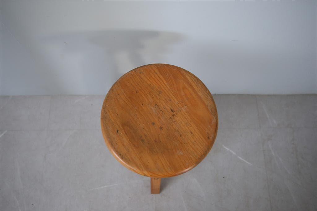 フランスアンティーク作業スツール/木製昇降イス/チェア/飾り棚(91-116)