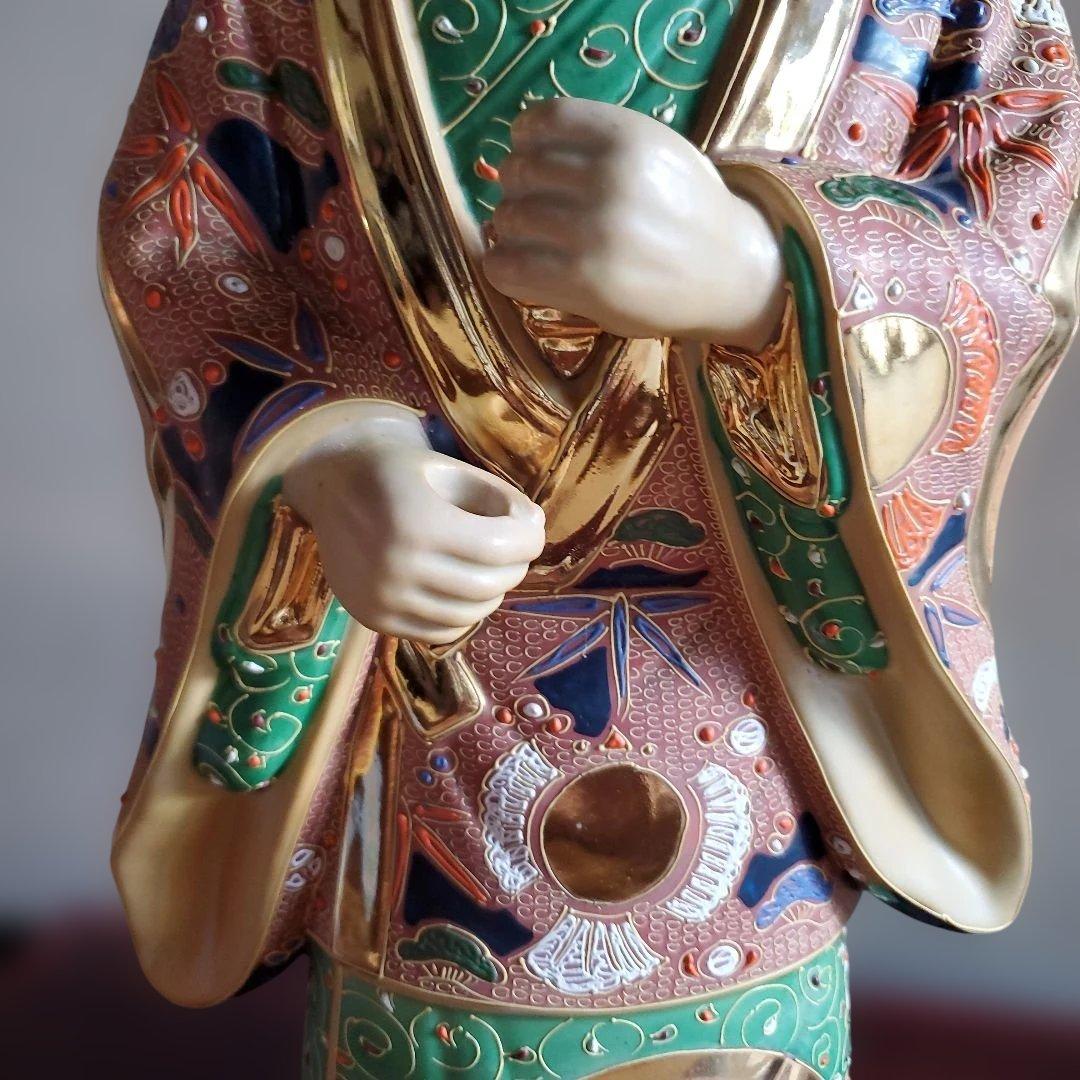 九谷焼八幡窯 大きな陶器高砂人形 日本人形 工芸品