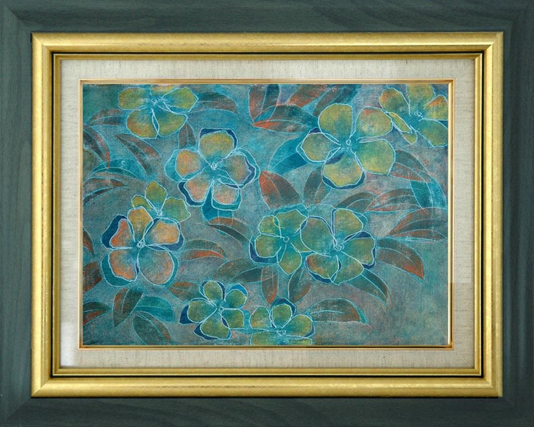 油絵 菅家令子 絵 絵画 インテリア 額付(銀) 油絵 F4-091716 花