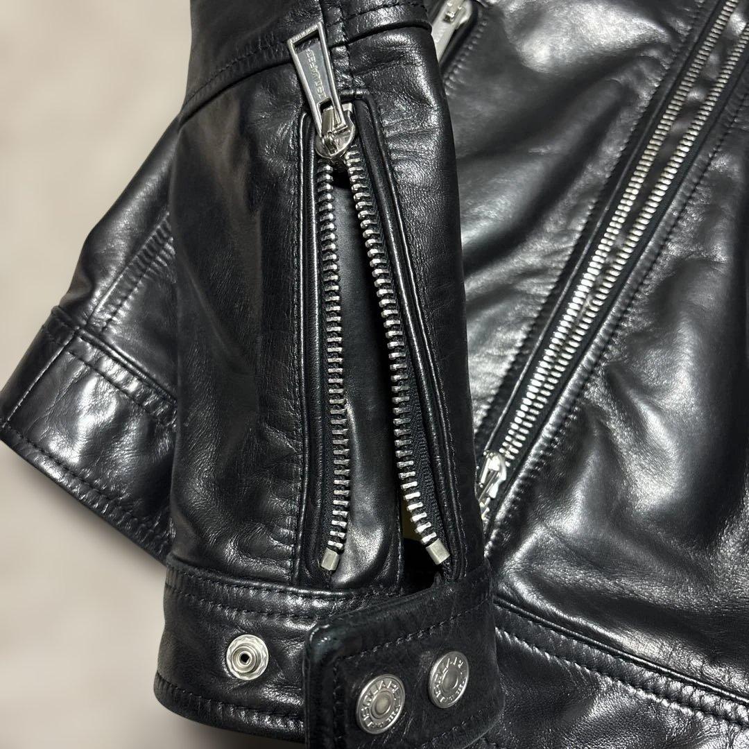 chocoleeel様専用ディースクエアード黒のレザーシングルライダースJK