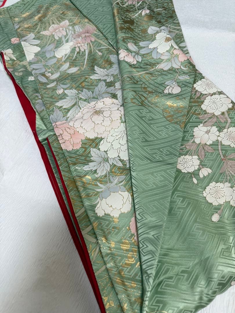 振袖No.10【身長150㎝〜160㎝の方向け】振袖単品 正絹 くすみ