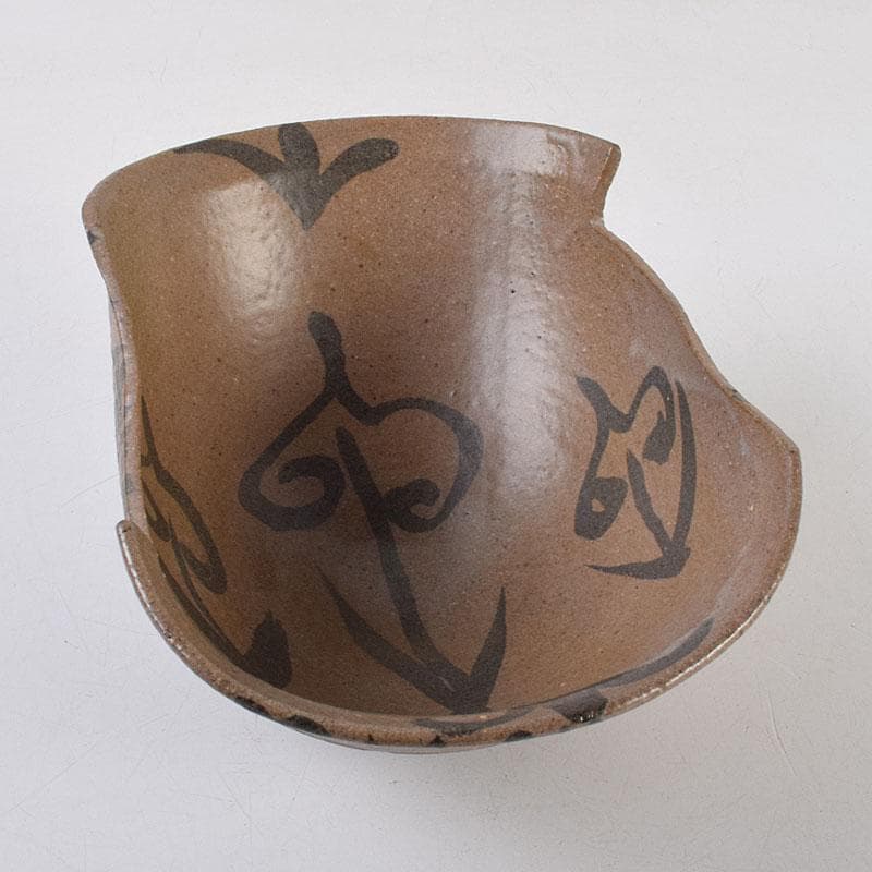 桂又三郎極め 江戸時代 古唐津 絵唐津 菓子鉢 M R9332