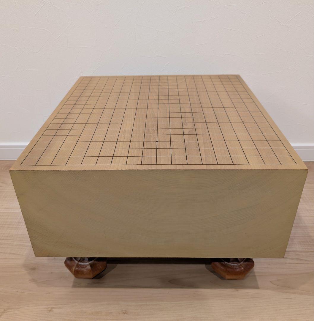 【良品】本格碁盤 5寸8分 脚付 板目 へそ付き 高級 足つき 囲碁盤