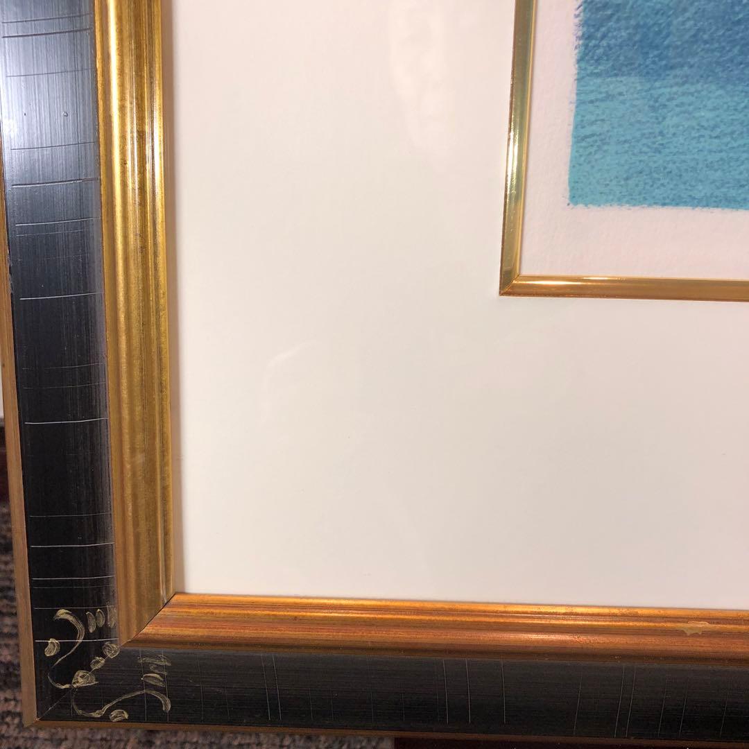 ボンコンパン 「百合の花束」 リトグラフ 作家直筆サイン入り 額縁付