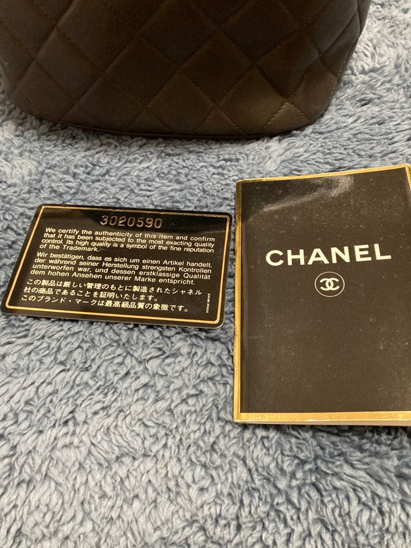 ビンテージ シャネル バニティ ブラウンレザー キルティングバッグ