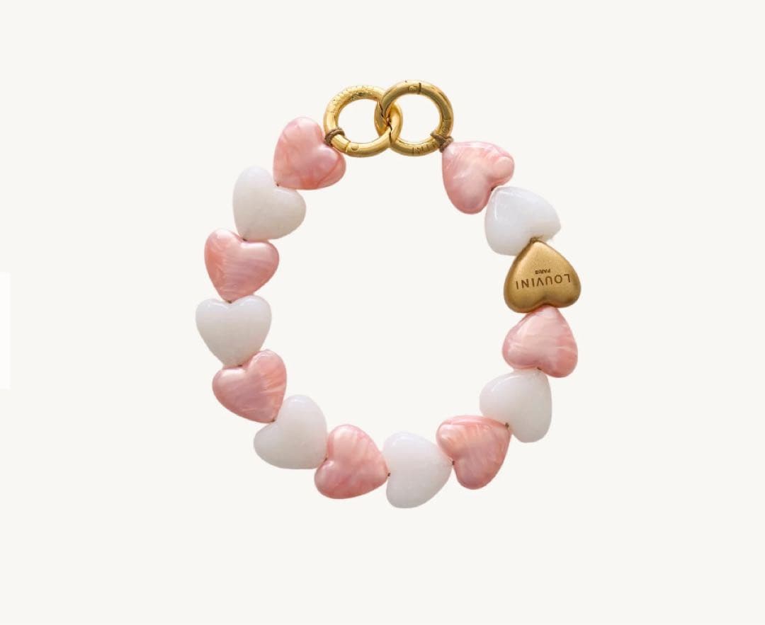 LOUVINIハンドストラップ PETIT CUORE PINK-WHITE - メルカリ