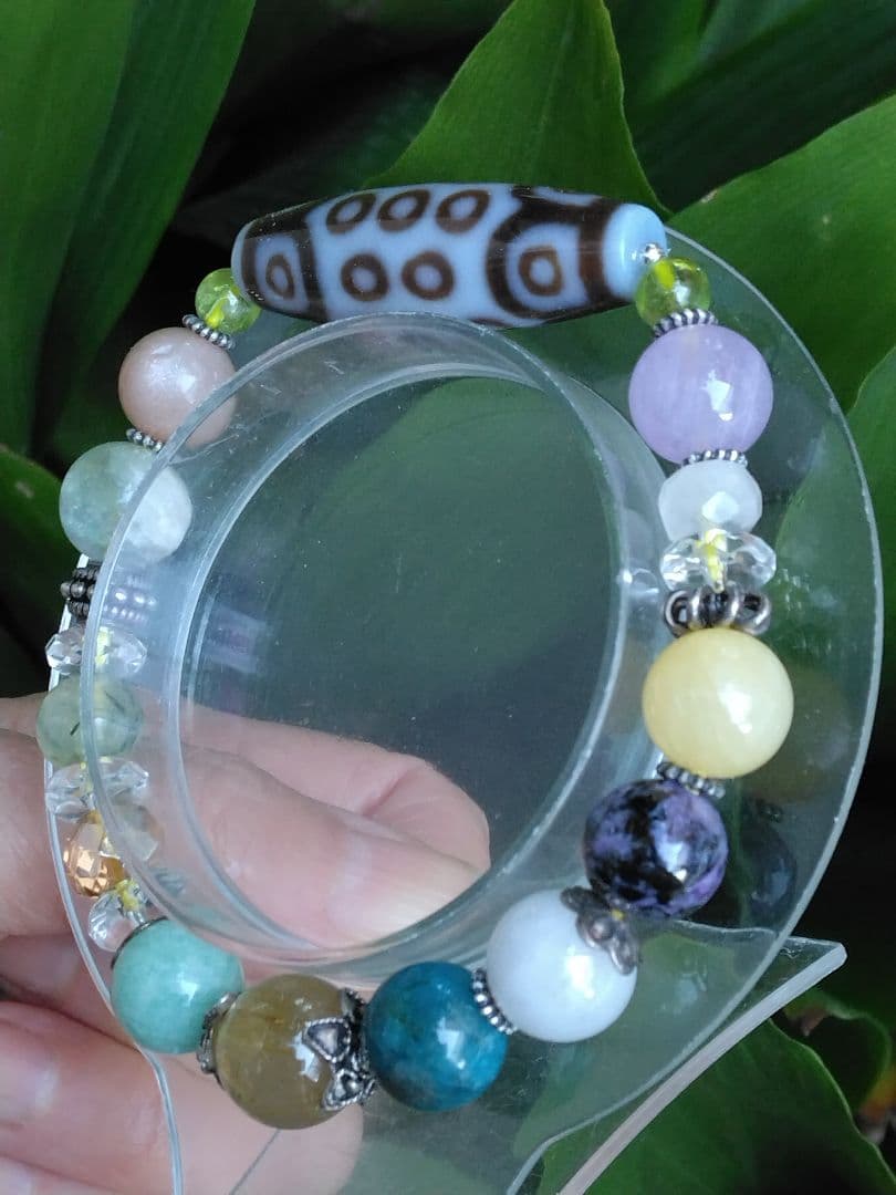 完全無欠❇二十一眼天珠Ⅰ⭐白天珠Ⅰ天珠ブレスレットⅠ