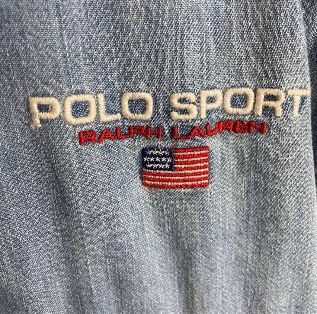 希少入手困難】ポロスポーツ 刺繍ロゴ入 デニムアノラックジャケット