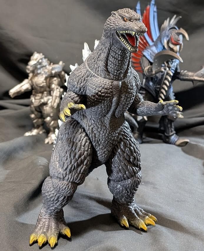 FWゴジラ＆ガイガン（公開年発売版）＋機龍（現行サイズ）バンダイソフビ