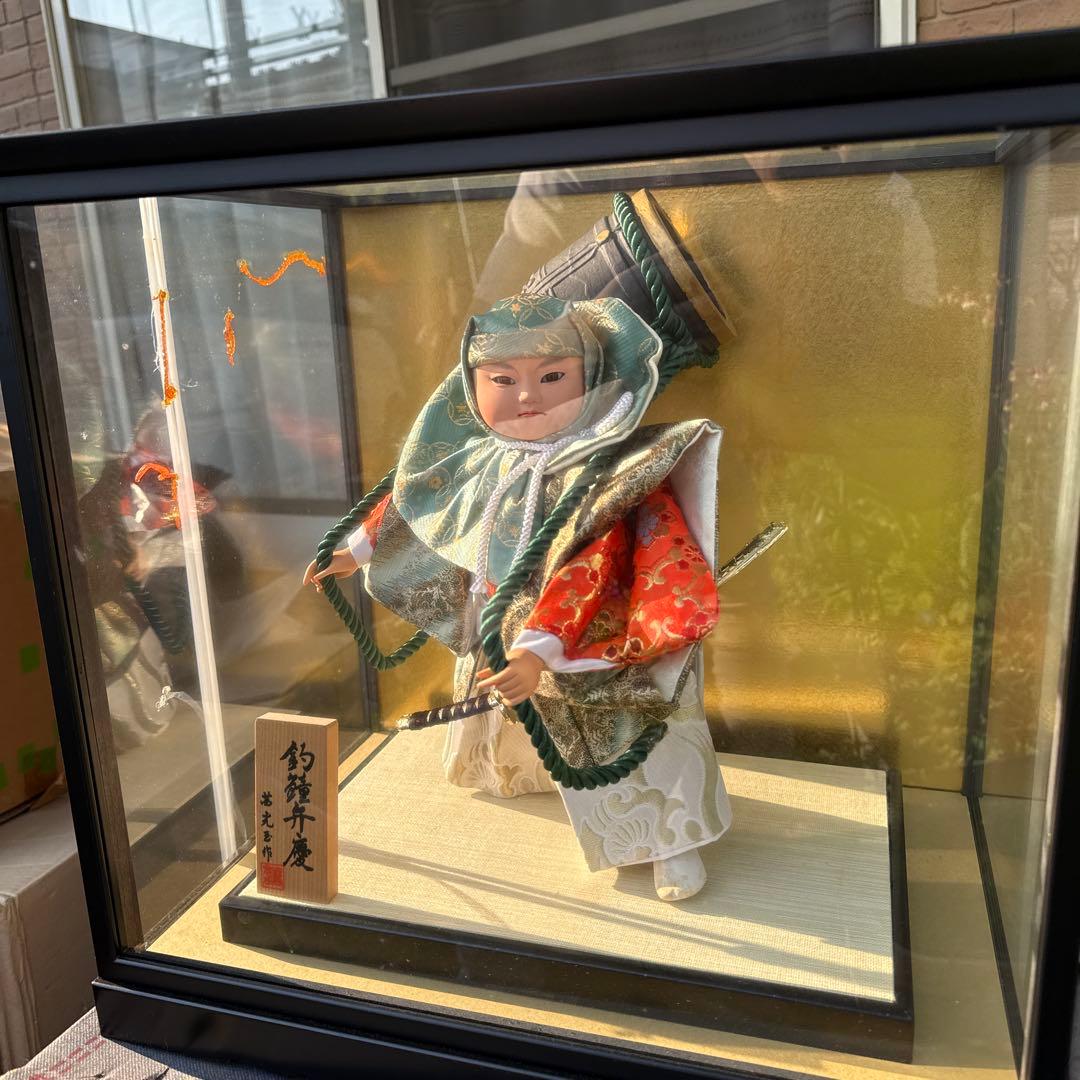 □□ 明治 抱き人形 40cm 前掛け 巾着付 市松人形 市松人形 抱き人形