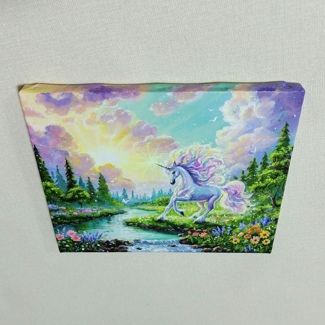 琥*ん様 【ユニコーン】アクリル画 F3 風景画 絵画