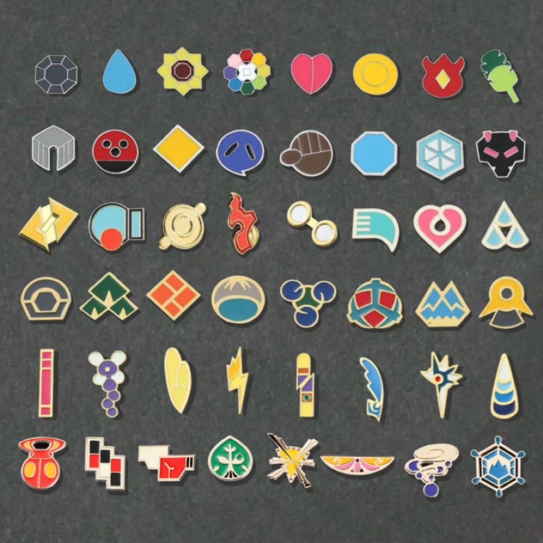 新品】ポケモン ジムバッジ 全地方・全種類 コンプリートセット 48個