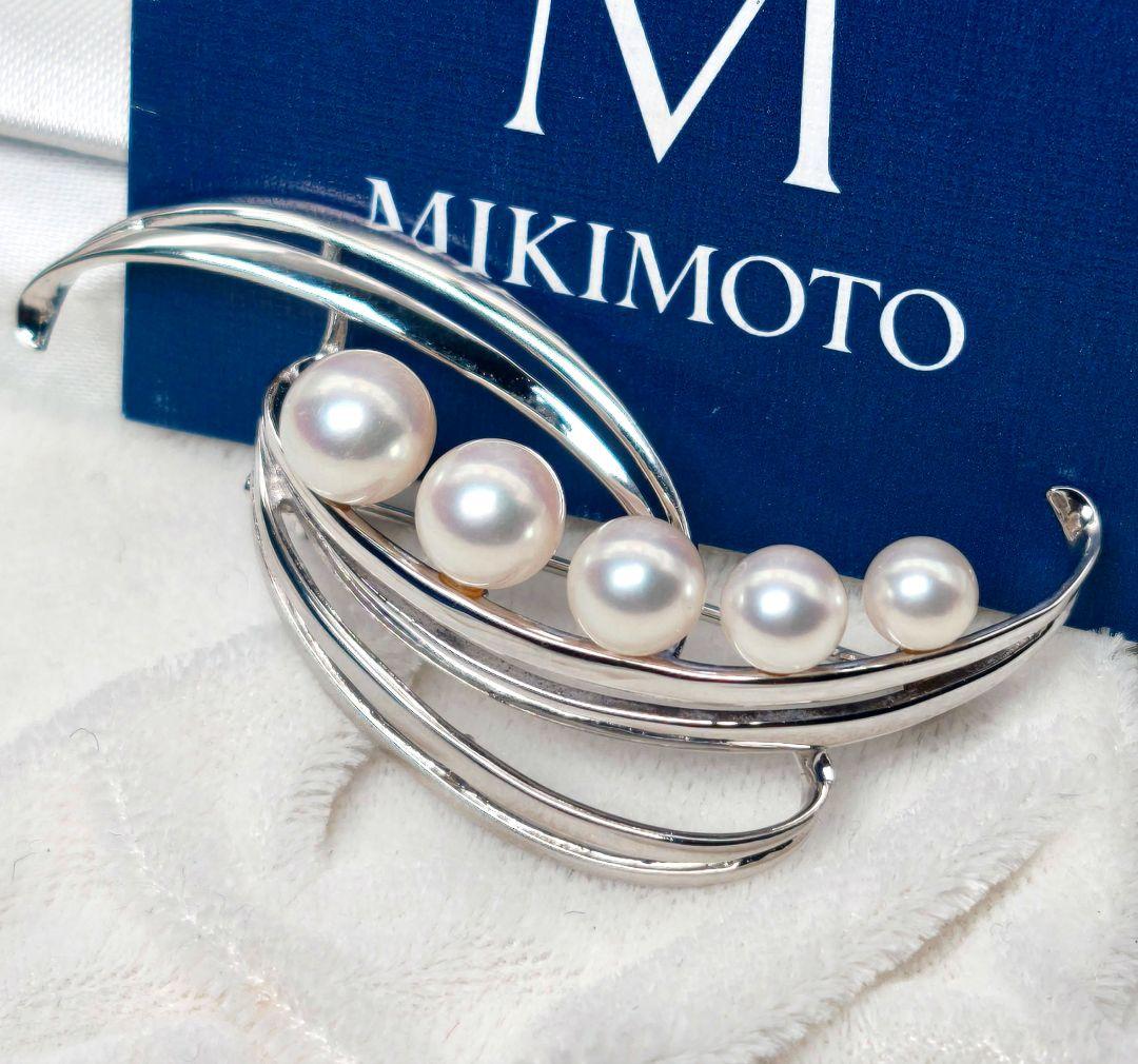 【美品 最高級】ミキモト ブローチ パール フォーマル 5珠 皇室御用達 美品 最高級】ミキモト ブローチ パール フォーマル 皇室御用達 正規品