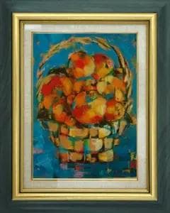 油絵 菅家令子 絵 絵画 インテリア uF6-051721 静物 果物