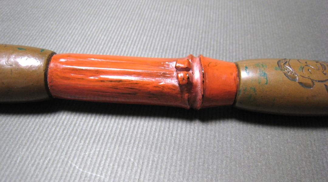 煙管 時代物 けんか煙管 29cm 喫煙具 恵比寿 鼠 小判 人物 戎 彫金