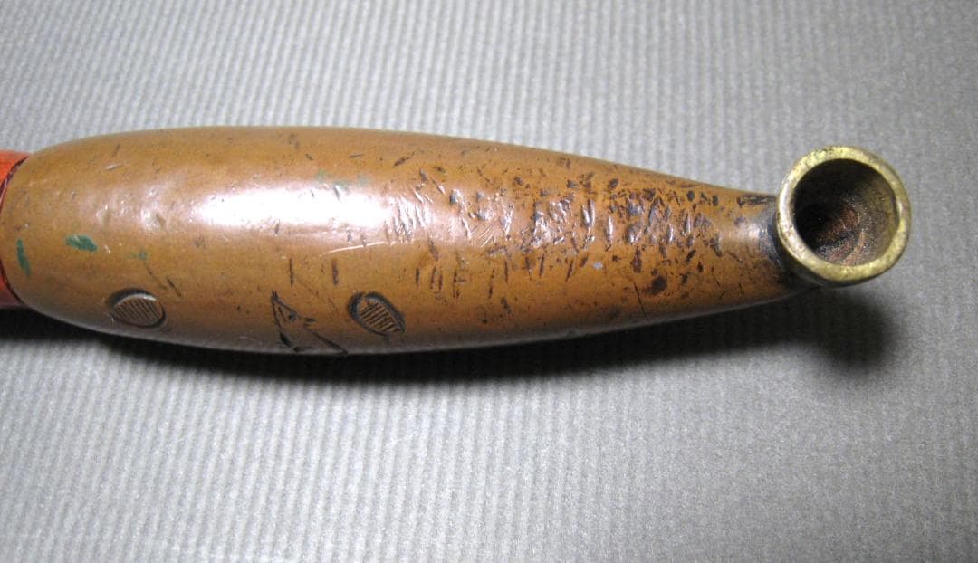 煙管 時代物 けんか煙管 29cm 喫煙具 恵比寿 鼠 小判 人物 戎 彫金