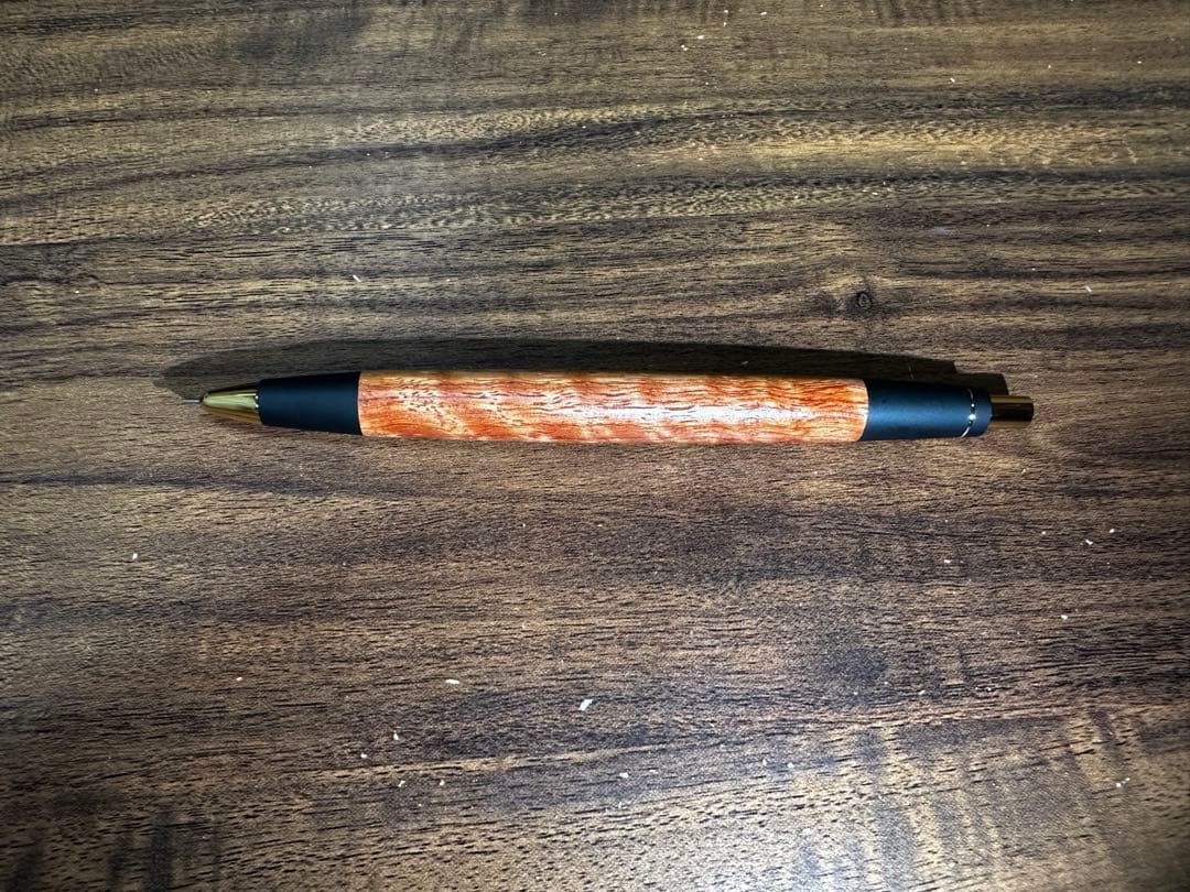 野原工芸似(野原工芸の木箱付き)黒柿シャーペン0.5 美品 キツツキ工房