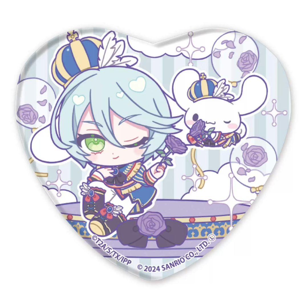 プリパラ サンリオ ホログラムハート缶バッジ ミニキャライラスト