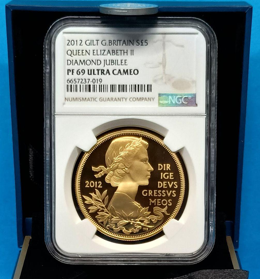 2012 イギリス ダイヤモンドジュビリー £5 銀貨 NGC PF69UC