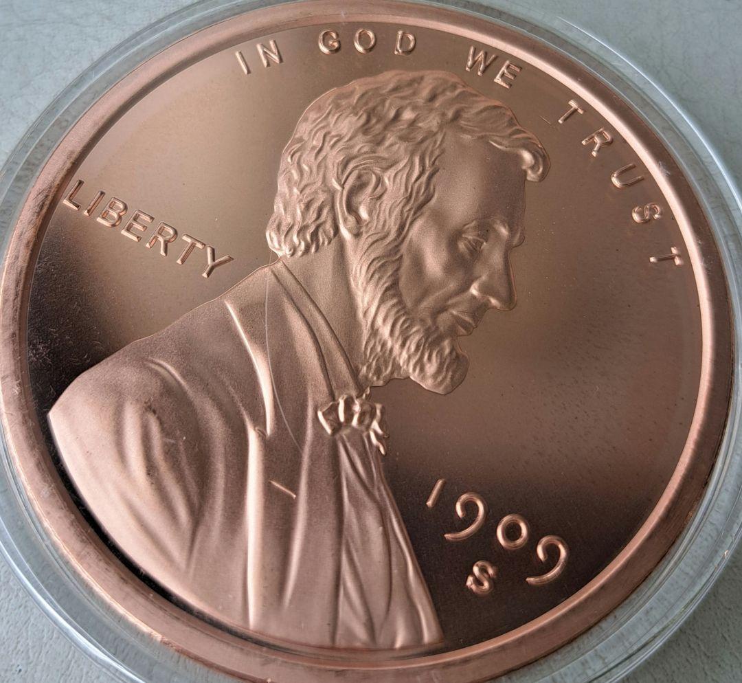 リンカーンウィートセント」純銅5オンスメダル
