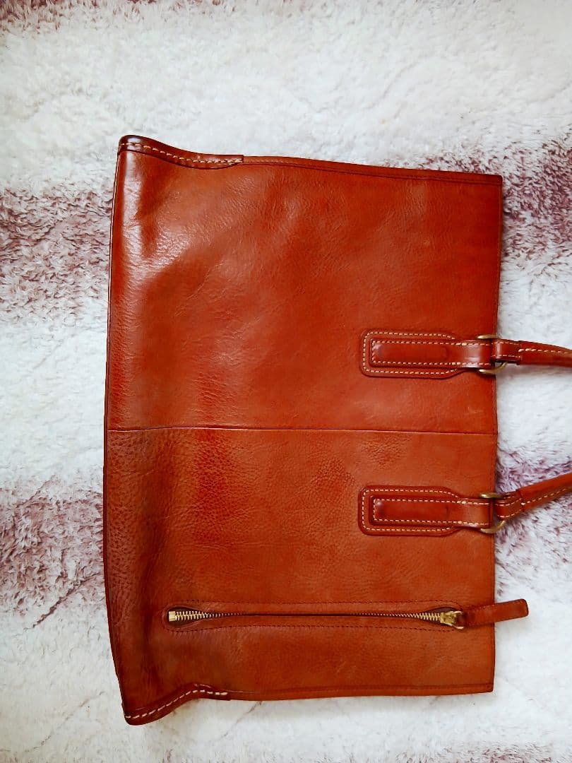 ブラウンレザー ビジネスバッグ ハンドル付き