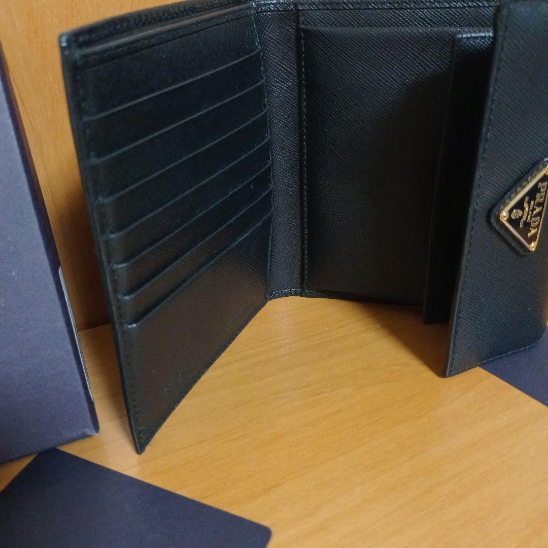 PRADA サフィアーノ ORO 三つ折り財布 NERO