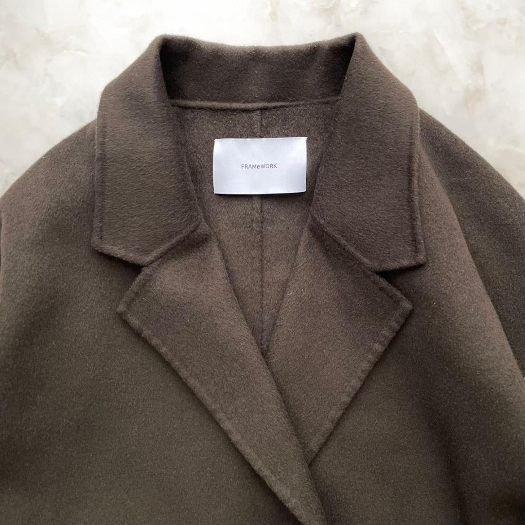 FRAMeWORK ハミルトンリバーコート ダブルフェイス カーキ 36
