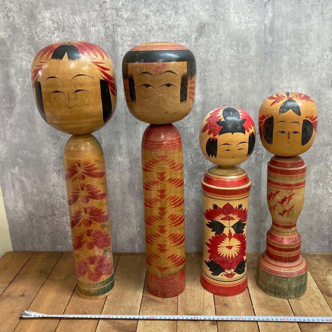 こけし色々⭐民芸品 D-3 【伝統工芸品】特大あり こけし 4体セット