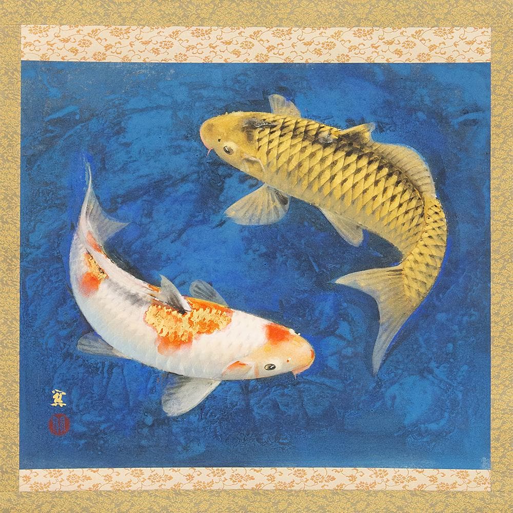 掛軸 横幅 山下関城「游鯉」共箱 山元春挙・高橋秋華に師事 - メルカリ