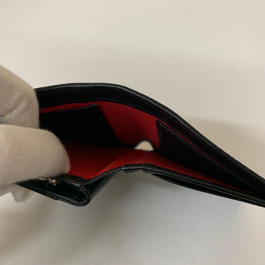 ヴィヴィアンウエストウッド　折り財布　オーブ　ガマ口　レザー　黒