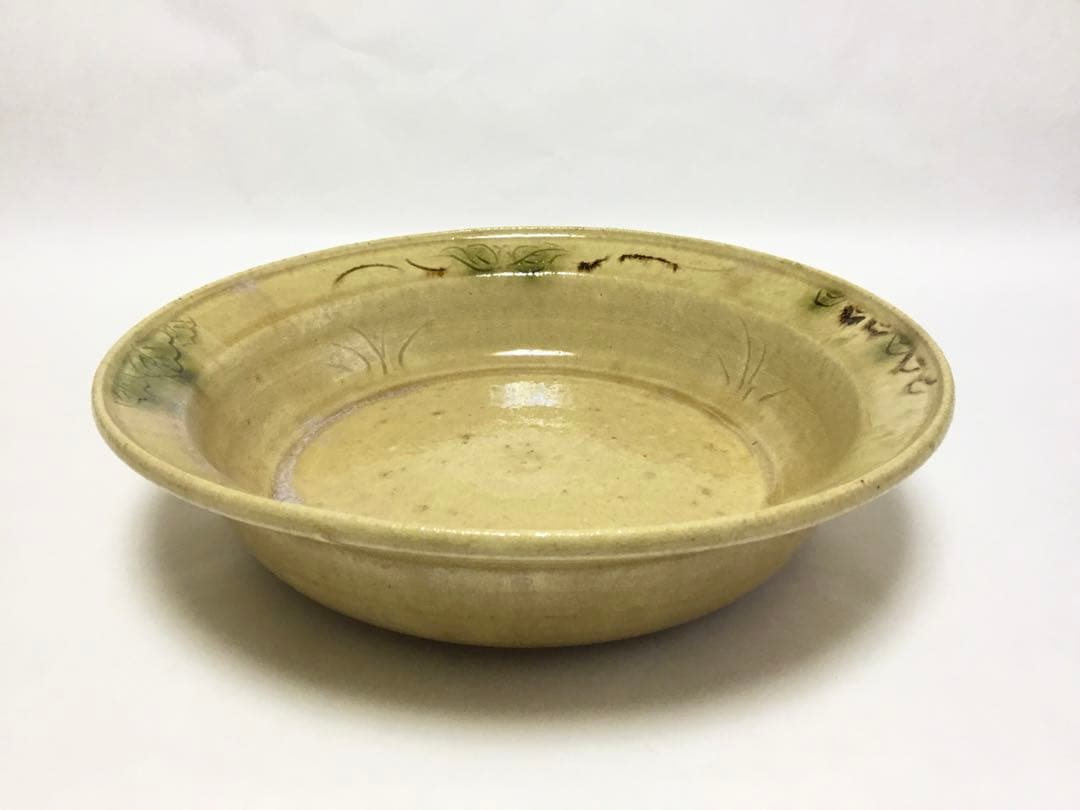 茶道具 古物品 黄瀬戸 平鉢 菓子器 加藤芳右衛門 共箱 工芸品