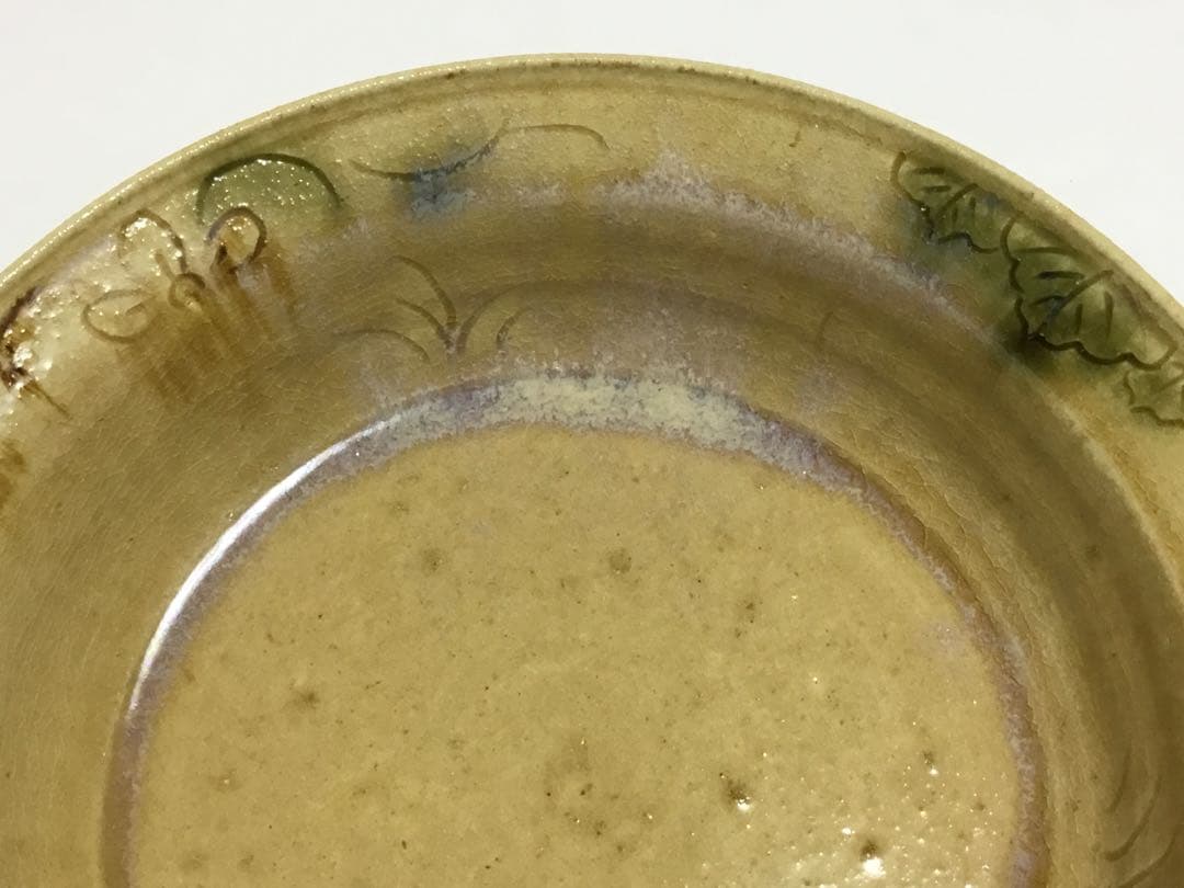 茶道具 古物品 黄瀬戸 平鉢 菓子器 加藤芳右衛門 共箱 工芸品