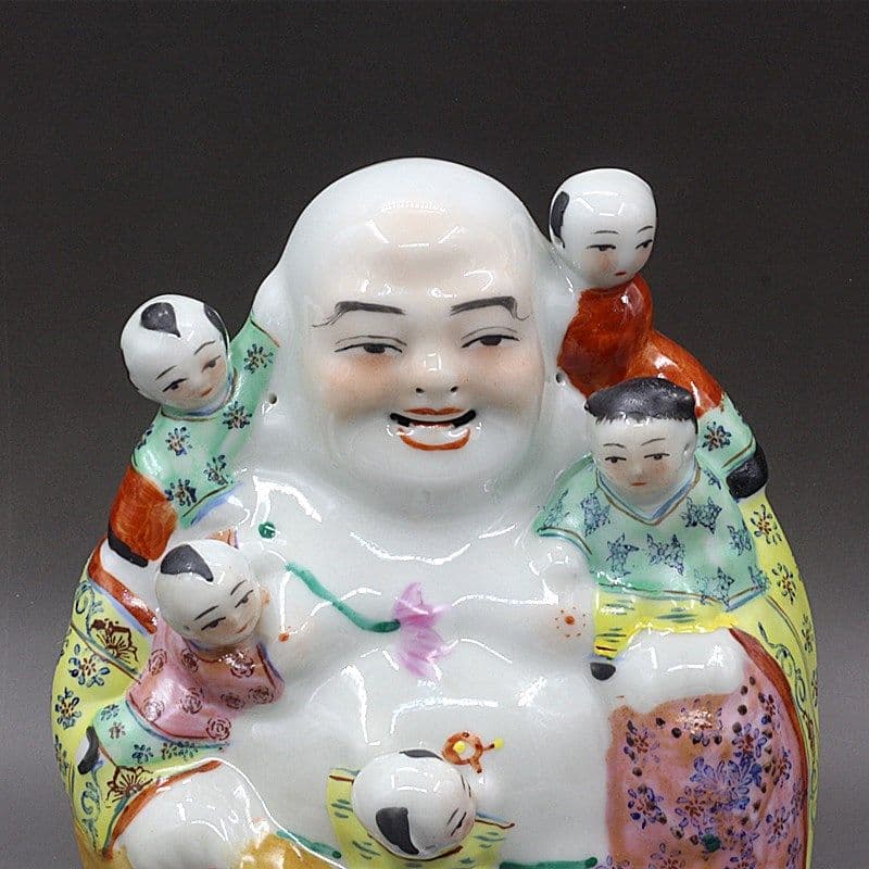 パステル五子登科彫塑仏像 招財 き開運 装飾品 工芸品 美術品 置物