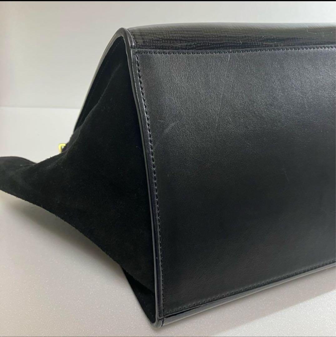 特価！！【極美品】セリーヌ トラペーズ 2way 黒 スエード 金具